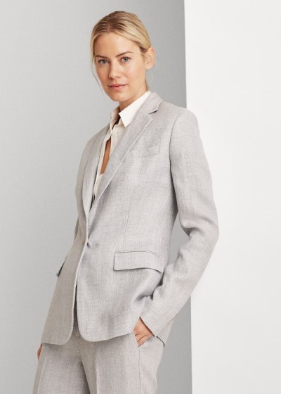 Ralph Lauren Herringbone Linen Blazer Dame Danmark (NHWVG2901)